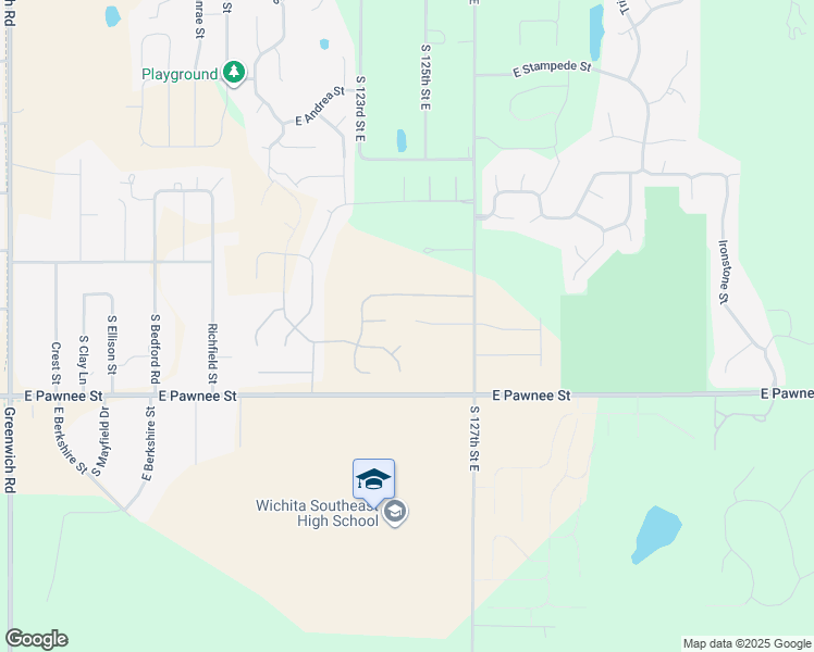 map of restaurants, bars, coffee shops, grocery stores, and more near 12513 East Casa Bella Street in Wichita