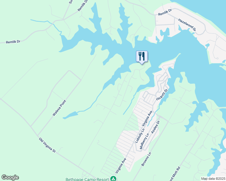 map of restaurants, bars, coffee shops, grocery stores, and more near 651 Burrells Marina Road in Urbanna