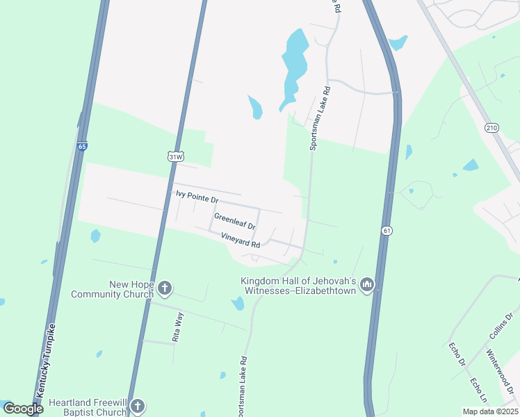 map of restaurants, bars, coffee shops, grocery stores, and more near 189 Ivy Pointe Drive in Elizabethtown