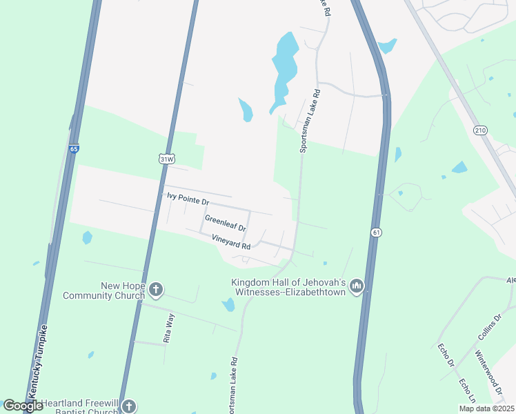 map of restaurants, bars, coffee shops, grocery stores, and more near 169-189 Ivy Pointe Drive in Elizabethtown