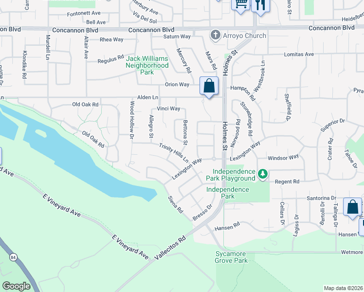 map of restaurants, bars, coffee shops, grocery stores, and more near 2597 Ancona Circle in Livermore