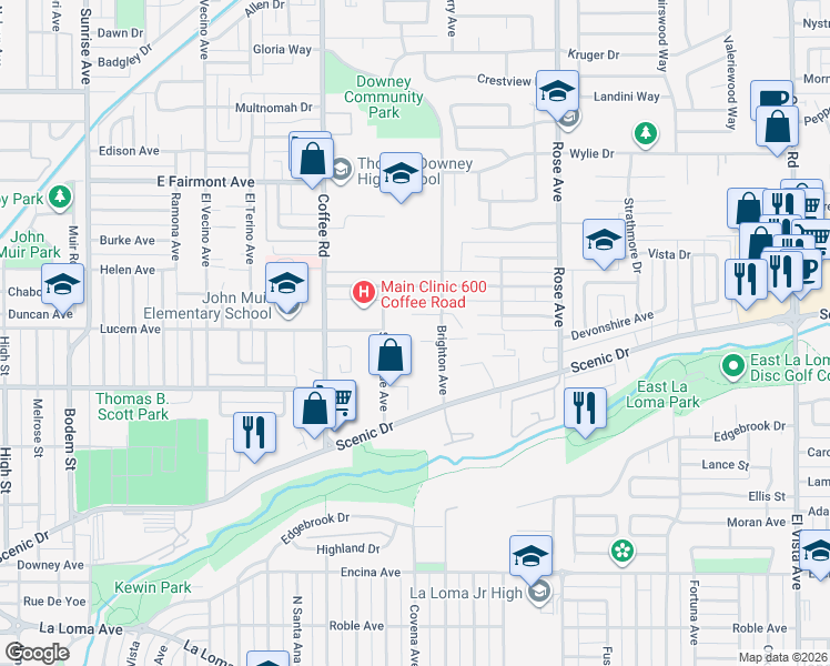 map of restaurants, bars, coffee shops, grocery stores, and more near 1424 Irons Court in Modesto
