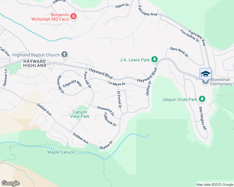 map of restaurants, bars, coffee shops, grocery stores, and more near 3546 Deer Park Court in Hayward