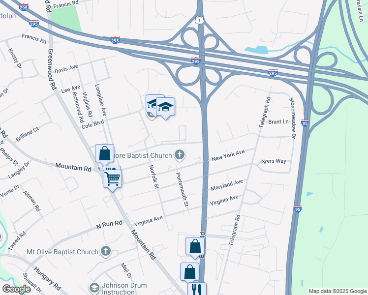 map of restaurants, bars, coffee shops, grocery stores, and more near 1295 Connecticut Avenue in Glen Allen