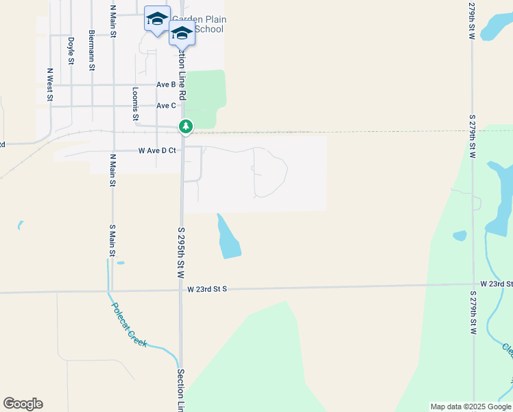 map of restaurants, bars, coffee shops, grocery stores, and more near 403 East Periwinkle Court in Garden Plain