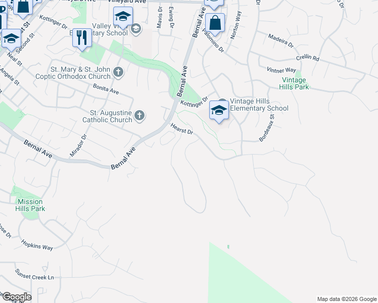 map of restaurants, bars, coffee shops, grocery stores, and more near 4114 Remillard Court in Pleasanton