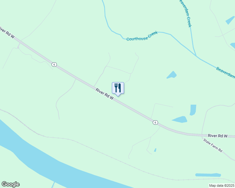 map of restaurants, bars, coffee shops, grocery stores, and more near 2200 River Road West in Maidens