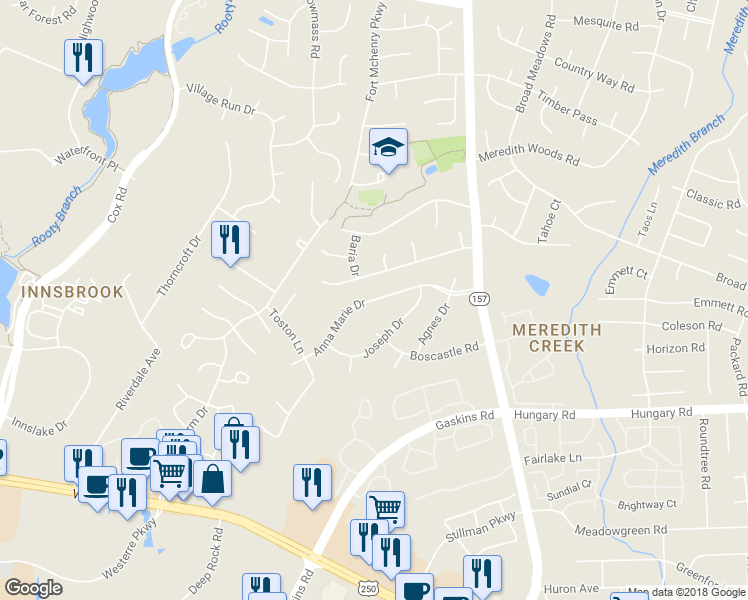 map of restaurants, bars, coffee shops, grocery stores, and more near 4300 Anna Marie Drive in Glen Allen