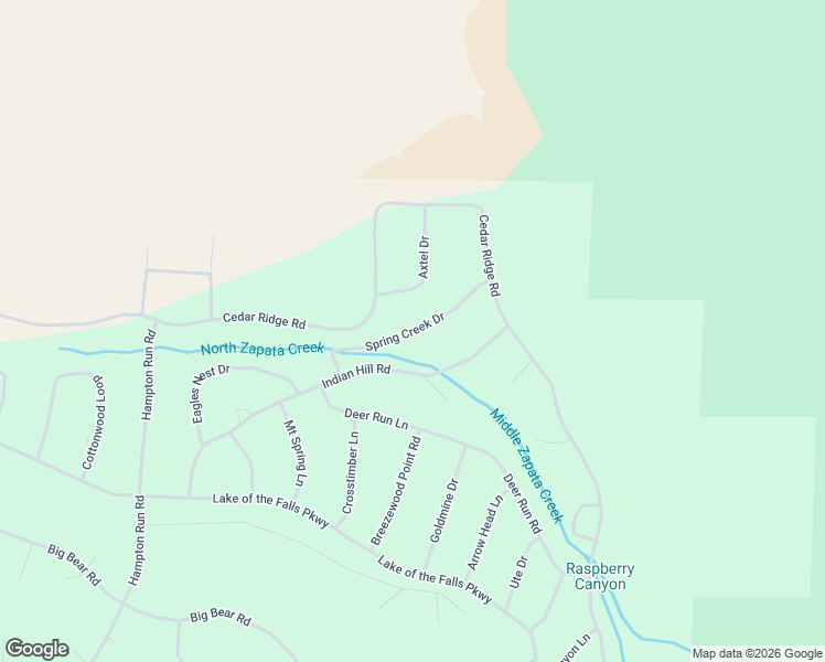 map of restaurants, bars, coffee shops, grocery stores, and more near Spring Creek Drive in Alamosa County