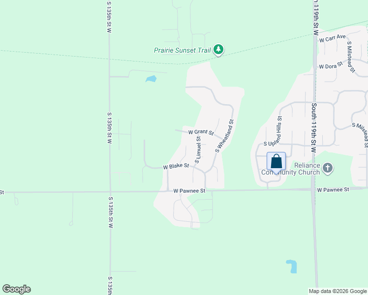 map of restaurants, bars, coffee shops, grocery stores, and more near 13005 Grant Street in Wichita