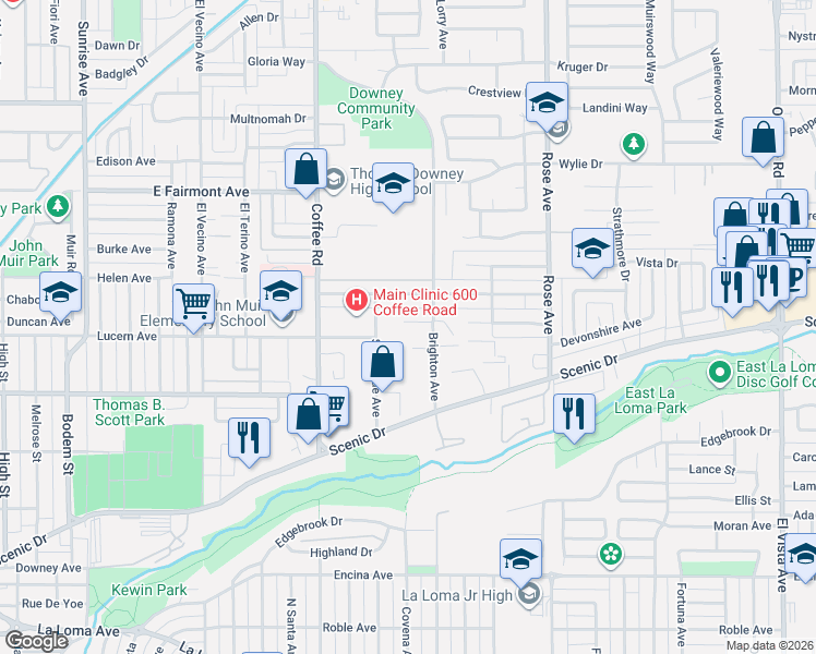 map of restaurants, bars, coffee shops, grocery stores, and more near 1424 Irons Court in Modesto