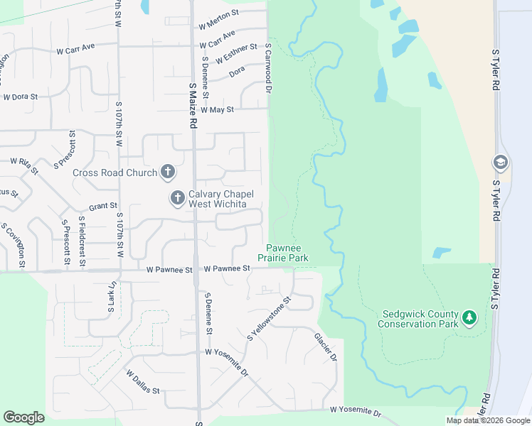 map of restaurants, bars, coffee shops, grocery stores, and more near 10006-10012 West Haskell Street in Wichita
