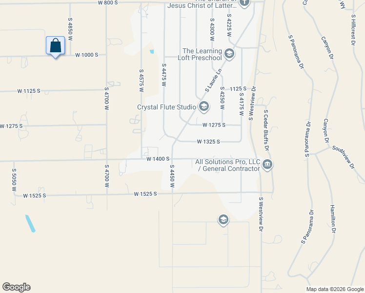 map of restaurants, bars, coffee shops, grocery stores, and more near 4393 West 1325 South in Cedar City