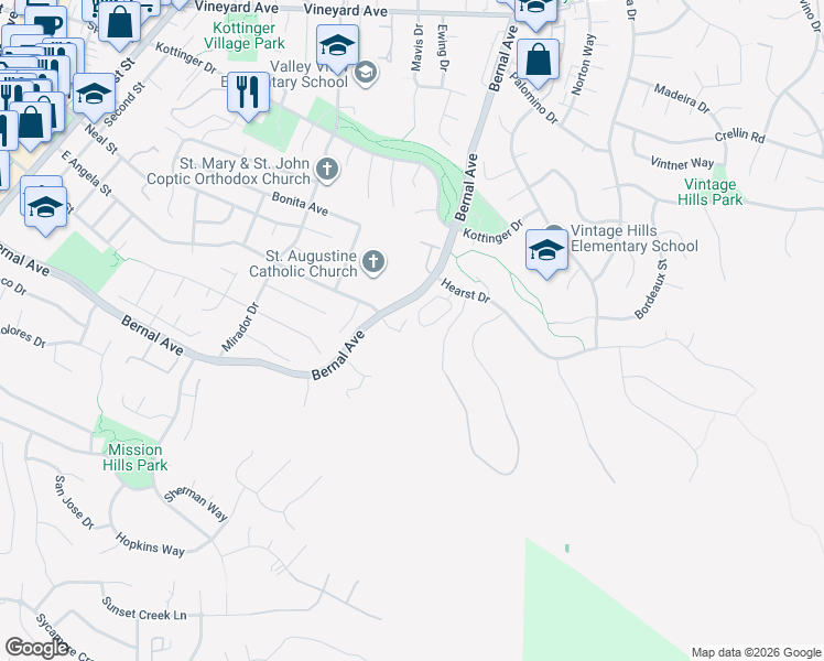 map of restaurants, bars, coffee shops, grocery stores, and more near 953 Pamela Place in Pleasanton