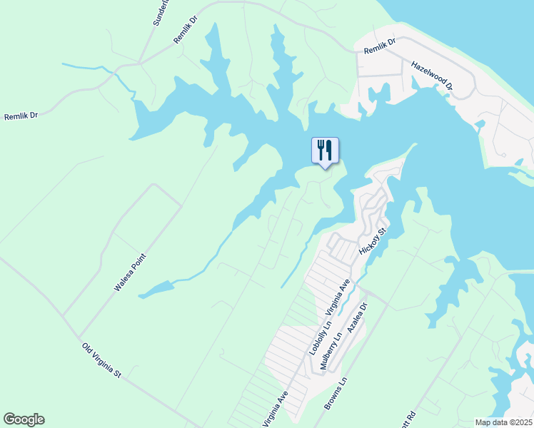 map of restaurants, bars, coffee shops, grocery stores, and more near 725 Burrells Marina Road in Urbanna
