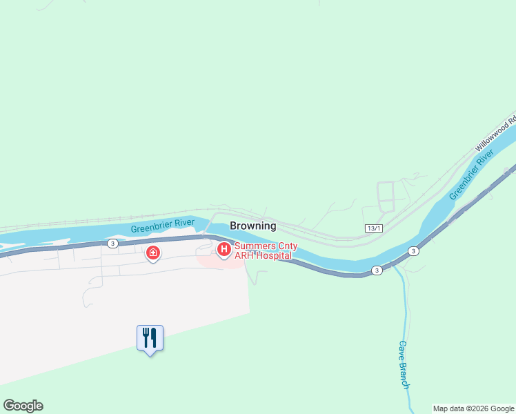 map of restaurants, bars, coffee shops, grocery stores, and more near Wiggins Road in Hinton