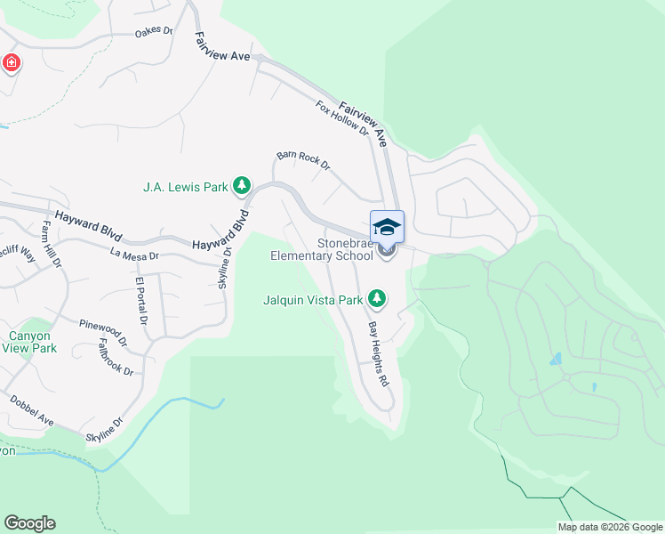 map of restaurants, bars, coffee shops, grocery stores, and more near 28818 Bailey Ranch Road in Hayward