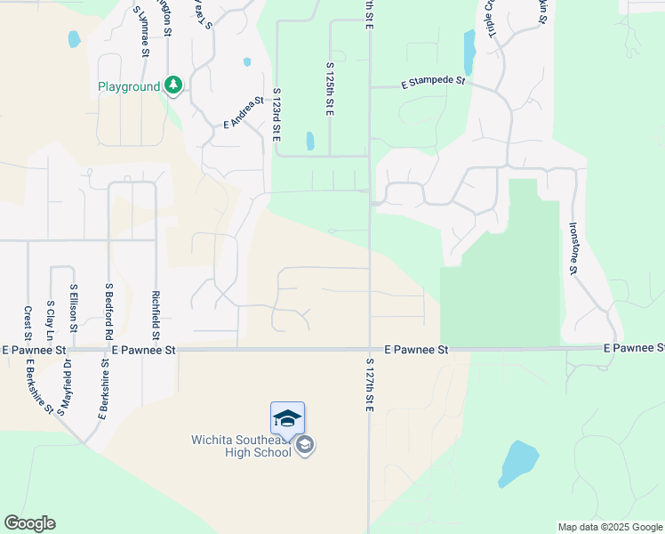 map of restaurants, bars, coffee shops, grocery stores, and more near 12513 East Casa Bella Street in Wichita