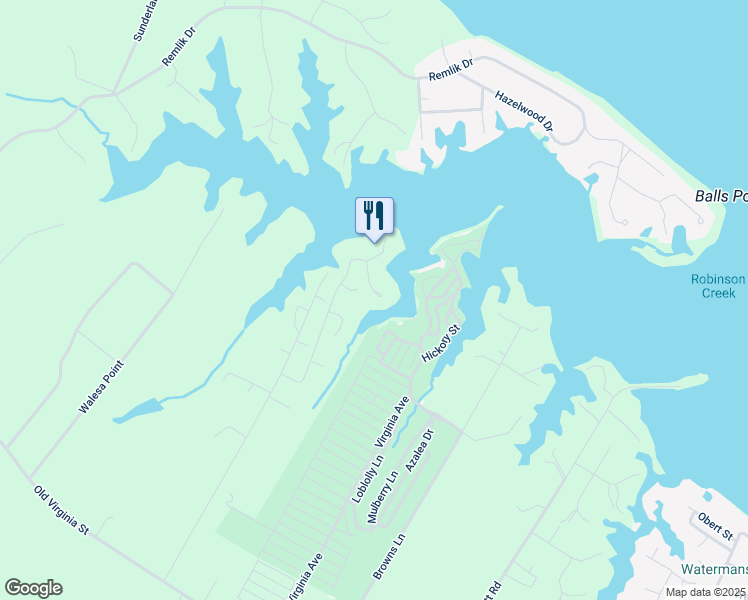 map of restaurants, bars, coffee shops, grocery stores, and more near 88 Seahawk Road in Urbanna
