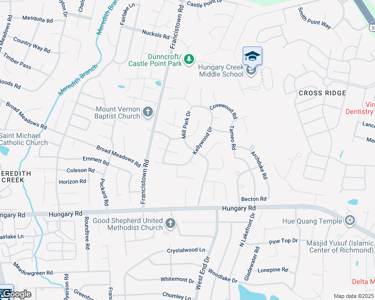 map of restaurants, bars, coffee shops, grocery stores, and more near 4722 Mill Park Drive in Glen Allen