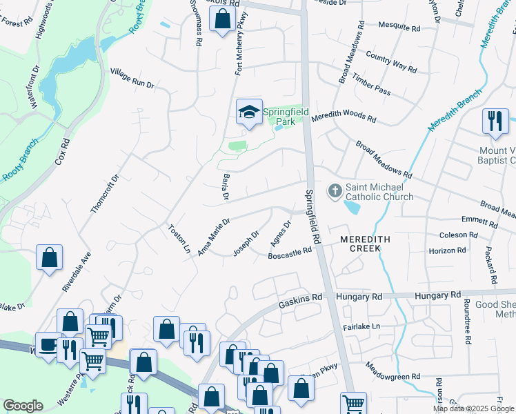 map of restaurants, bars, coffee shops, grocery stores, and more near 10644 Anna Marie Drive in Glen Allen