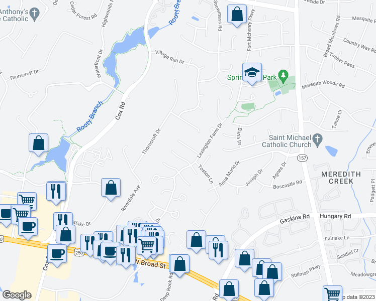 map of restaurants, bars, coffee shops, grocery stores, and more near 10913 Brunson Way in Glen Allen