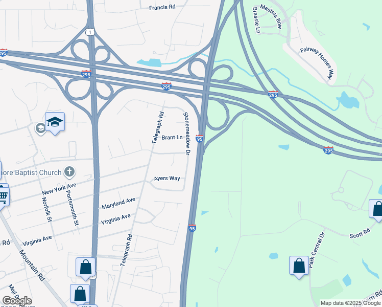 map of restaurants, bars, coffee shops, grocery stores, and more near 804 Stonemeadow Drive in Glen Allen