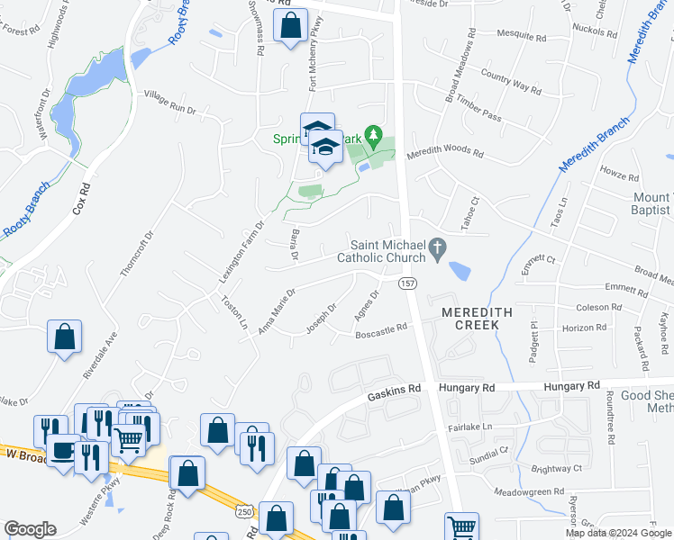 map of restaurants, bars, coffee shops, grocery stores, and more near 10644 Anna Marie Drive in Glen Allen