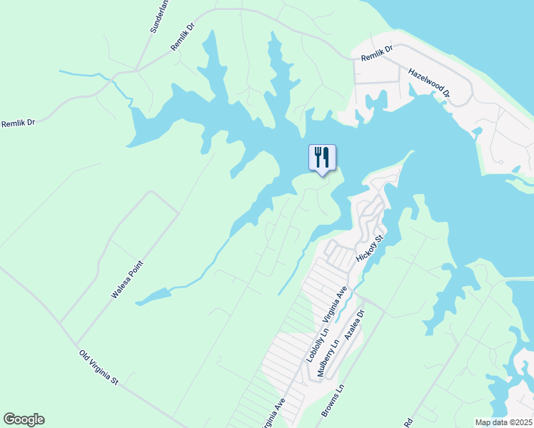 map of restaurants, bars, coffee shops, grocery stores, and more near 725 Burrells Marina Road in Urbanna