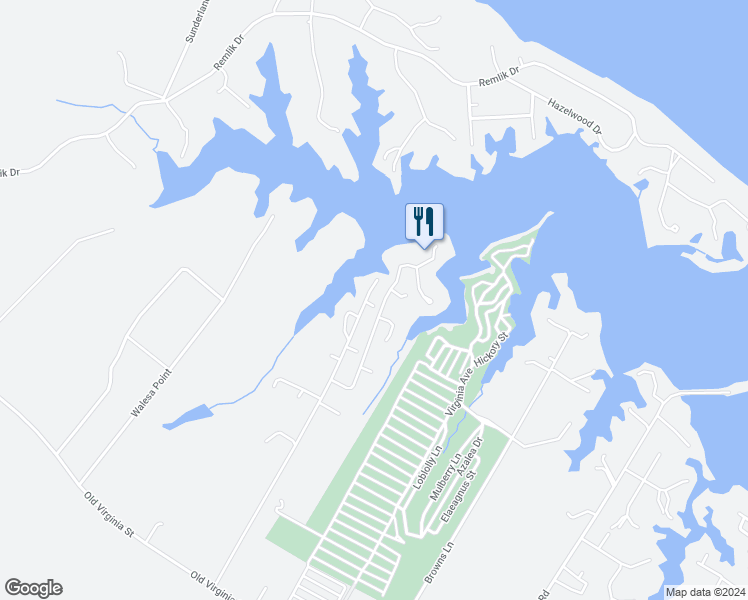 map of restaurants, bars, coffee shops, grocery stores, and more near 772 Burrells Marina Road in Urbanna