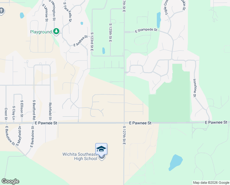 map of restaurants, bars, coffee shops, grocery stores, and more near 12632 Willowgreen Circle in Wichita