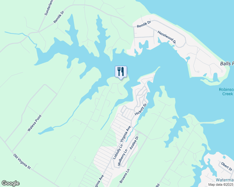 map of restaurants, bars, coffee shops, grocery stores, and more near 62 Seahawk Road in Urbanna