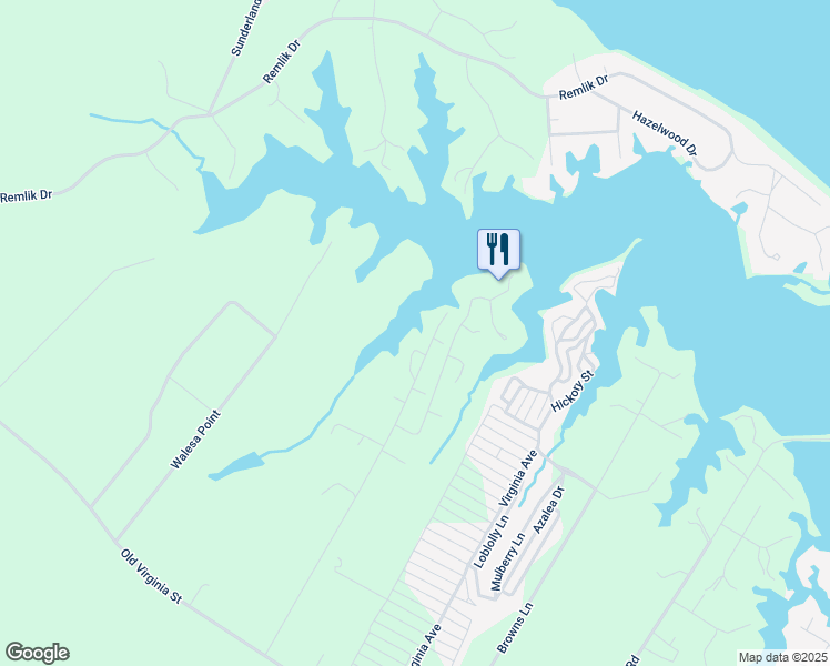 map of restaurants, bars, coffee shops, grocery stores, and more near 733 Burrells Marina Road in Urbanna