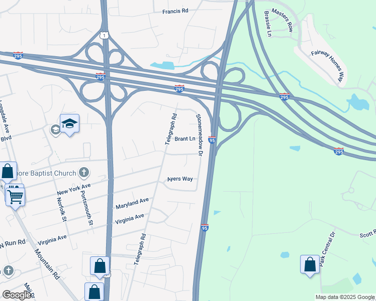 map of restaurants, bars, coffee shops, grocery stores, and more near 9412 Telegraph Run Lane in Glen Allen