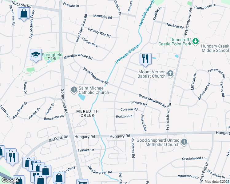 map of restaurants, bars, coffee shops, grocery stores, and more near 4808 Fairlake Lane in Glen Allen