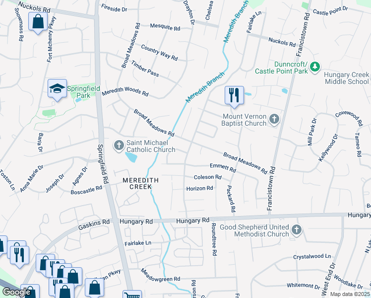 map of restaurants, bars, coffee shops, grocery stores, and more near 4808 Fairlake Lane in Glen Allen