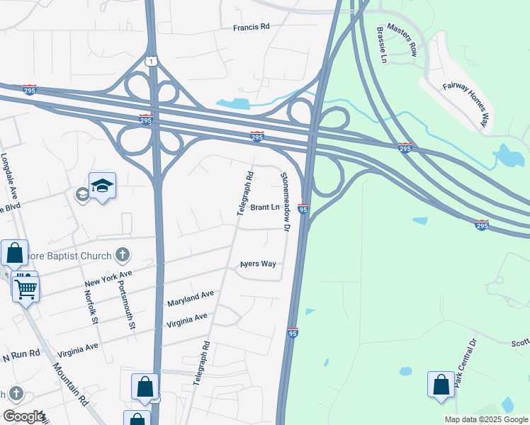 map of restaurants, bars, coffee shops, grocery stores, and more near 9517 Brant Lane in Glen Allen