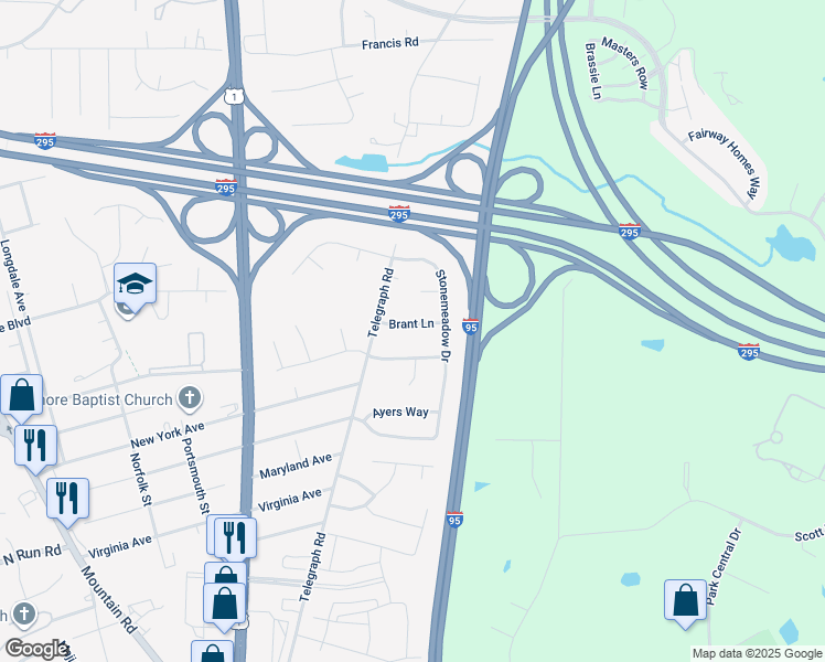 map of restaurants, bars, coffee shops, grocery stores, and more near 9517 Brant Lane in Glen Allen