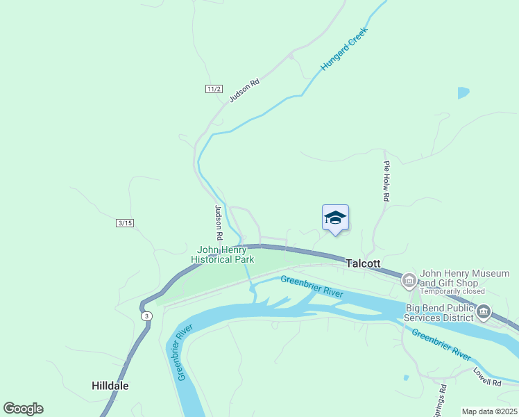 map of restaurants, bars, coffee shops, grocery stores, and more near 169 J W Whanger Road in Hinton