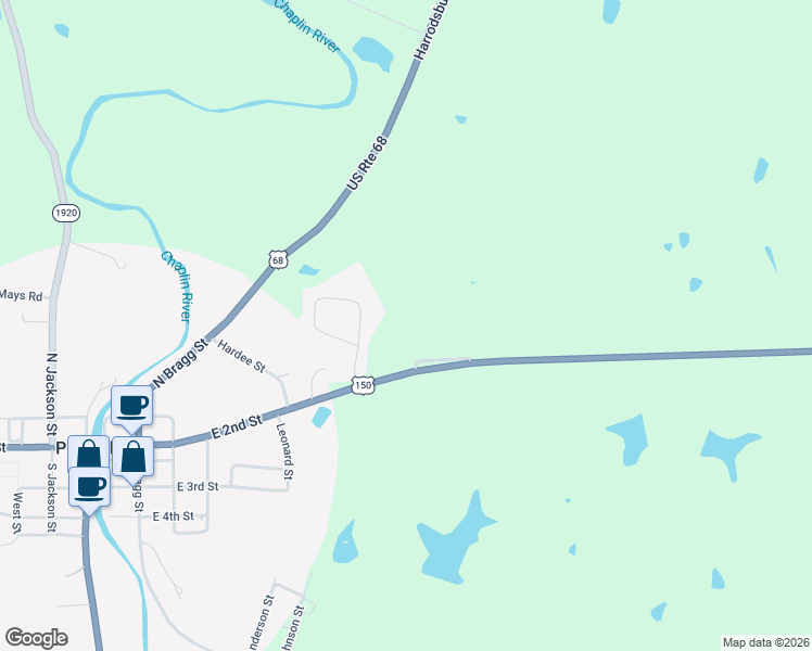 map of restaurants, bars, coffee shops, grocery stores, and more near 9389 Perryville Road in Danville