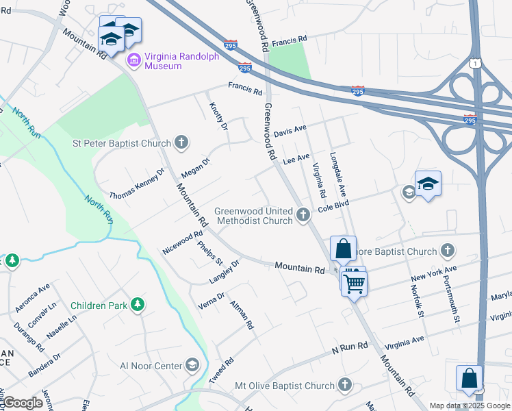 map of restaurants, bars, coffee shops, grocery stores, and more near 1934 Brilland Court in Glen Allen