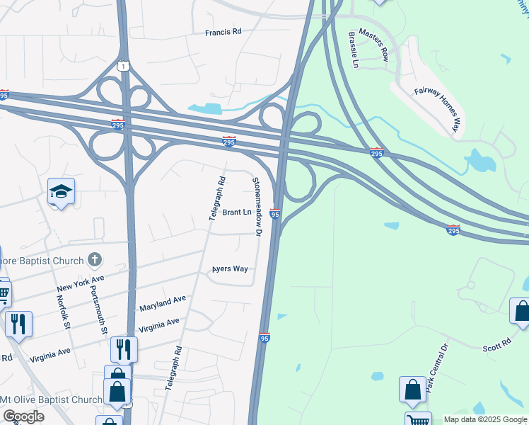map of restaurants, bars, coffee shops, grocery stores, and more near 820 Stonemeadow Drive in Glen Allen