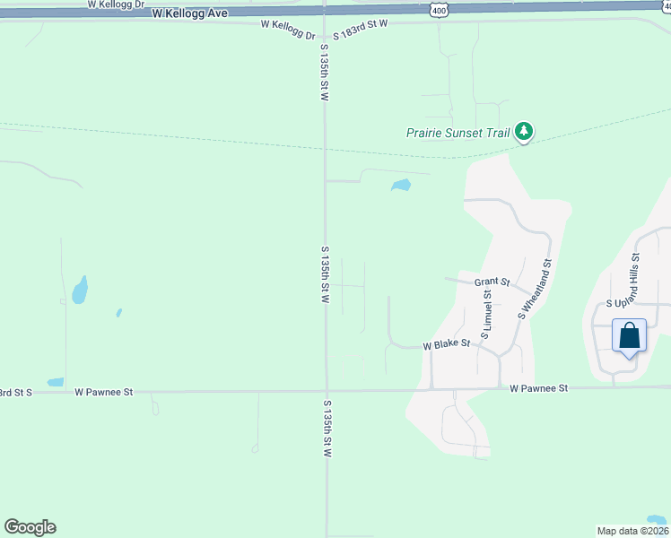 map of restaurants, bars, coffee shops, grocery stores, and more near 1810-1838 S 135th Street West in Wichita
