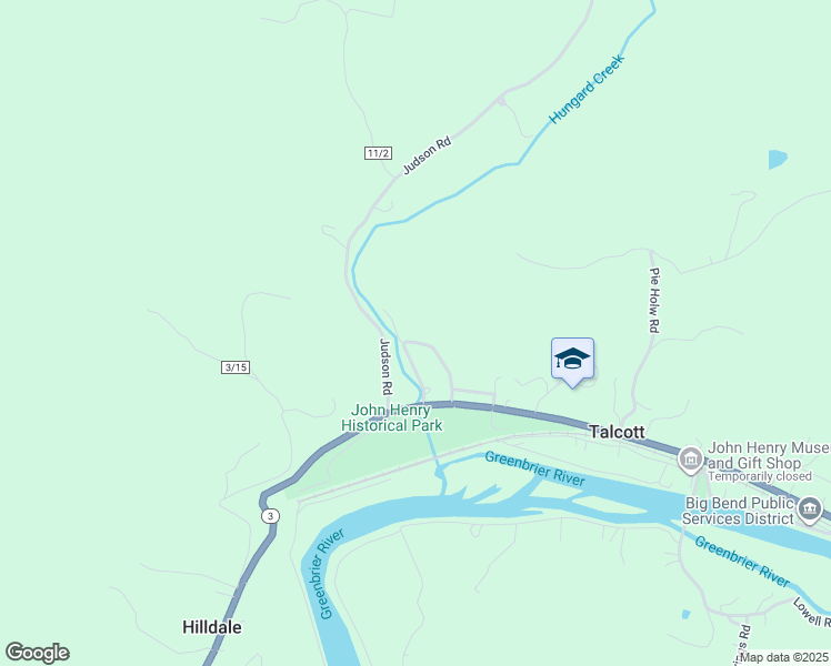 map of restaurants, bars, coffee shops, grocery stores, and more near 169 J. W. Whanger Road in Hinton