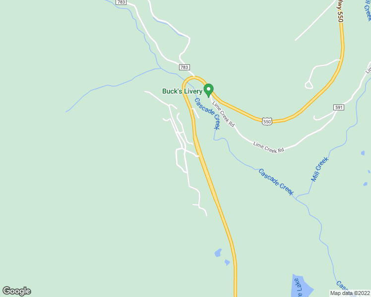 map of restaurants, bars, coffee shops, grocery stores, and more near 50827 Highway 550 in Durango