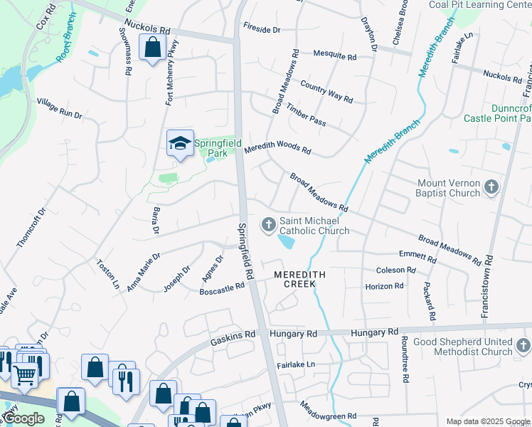 map of restaurants, bars, coffee shops, grocery stores, and more near 9617 Craigs Mill Drive in Glen Allen