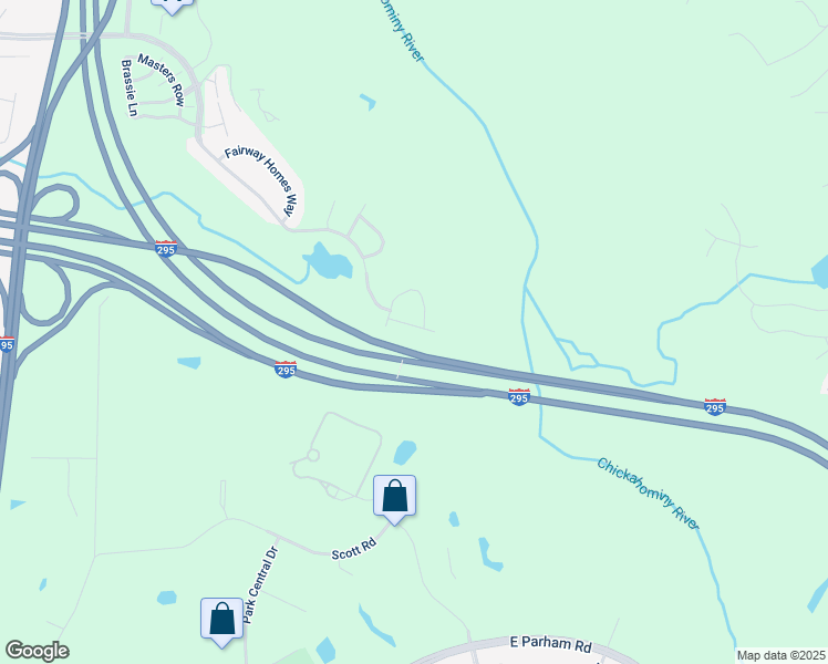 map of restaurants, bars, coffee shops, grocery stores, and more near 120 Carriage Point Lane in Glen Allen
