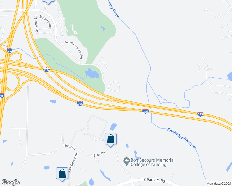 map of restaurants, bars, coffee shops, grocery stores, and more near 120 Carriage Point Lane in Glen Allen