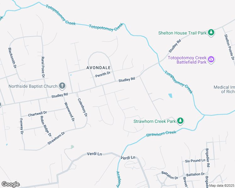 map of restaurants, bars, coffee shops, grocery stores, and more near 7341 Sedgemoor Circle in Mechanicsville