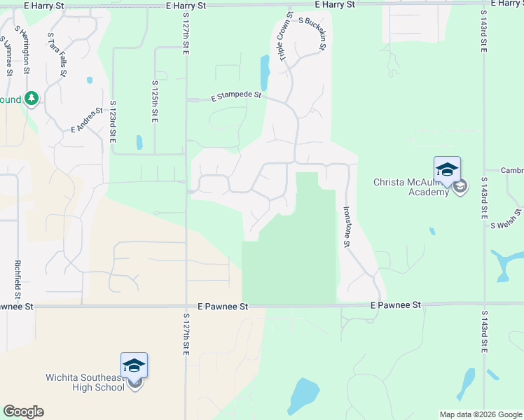 map of restaurants, bars, coffee shops, grocery stores, and more near 2134 S Sierra Hills St in Wichita